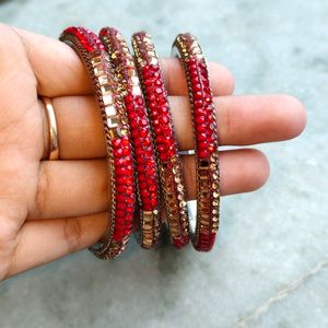 Combo Bangles Red And Green Color