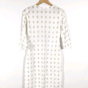 White Printed Casual Kurta (Women)