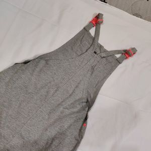 Ajio Grey Dungaree Dress.