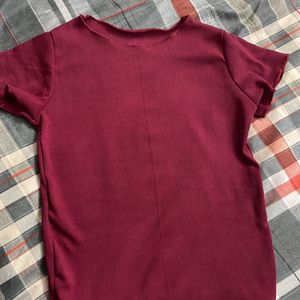 Maroon Crop Top