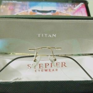 TITAN EYE+ 👓Plain lens(Zero power)✨️ Golden Frame