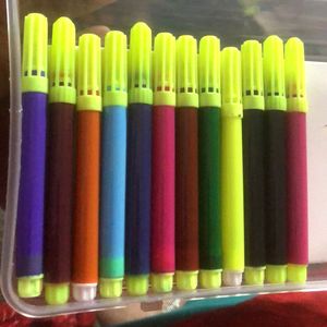 Set Of 12 Sketch Pens & Nataraj Colour Pencils