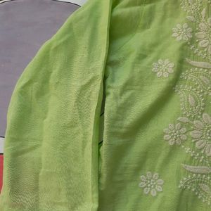 Green Chikankari Kurti