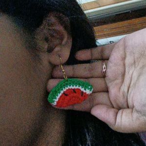 Watermelon Crochet Earrings