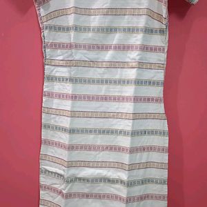 White Round Neck Yarn dyed Kurta