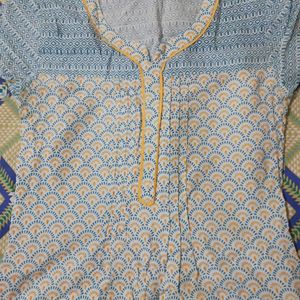 Kurti Cotton With Lace Work