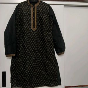 Men's Party Wear Black Kurta Pajama