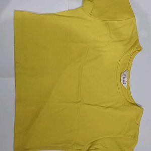 Cotton Yellow Crop Top