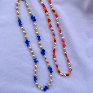 Fashion Necklace Pearls And Stonecut Beads