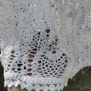 White Off Shoulder Tube Crochet Top