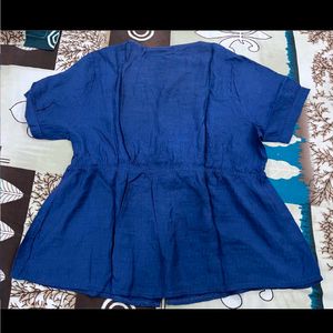 Blue Peplum Top(Women)