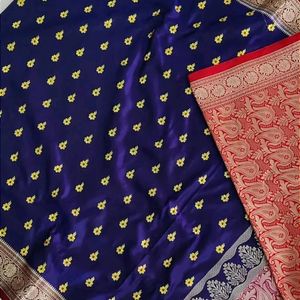 Banarasi Satin Silk Saree With Embroidery Work