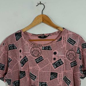 Pink Printed Top For Women's