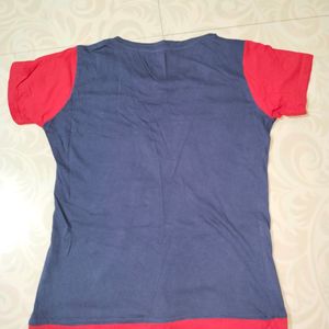 Red & Blue Cotton Tshirt