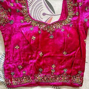 Handwork Heavy Saree For Wedding Reception