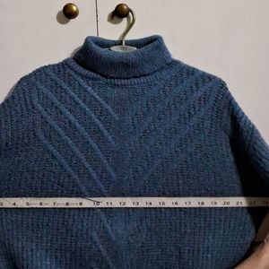 Soft Blue Turtle Neck Oversized Sweater