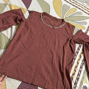 Beautiful Brown Full Sleeve Top