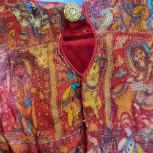 Kalankari Print Blouse For Saree (Small)