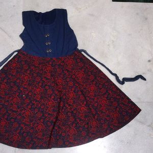 Red And Navy Blue Glitter Dress