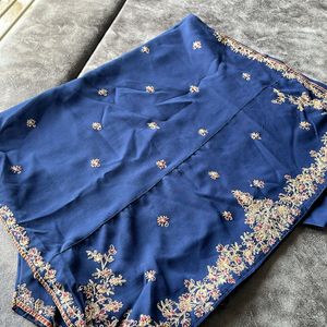 Navy Blue Embroidered Kurta