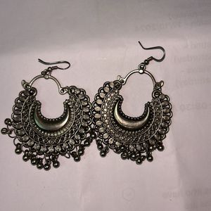 silver oxidised earings