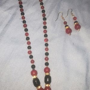 Alloy Gold Plated Red ❤ And black🖤 Jewel Set