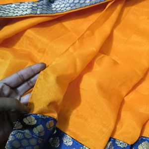 Women Yellowish Saree With Designer Blouse