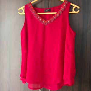 Beaded Red Top