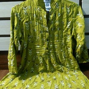 Short Kurta Limegreen And Bubble Pink Colour