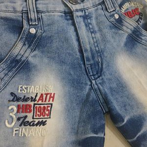 kids denim shorts with t-shirt