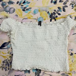 white off- shoulder top from H&M