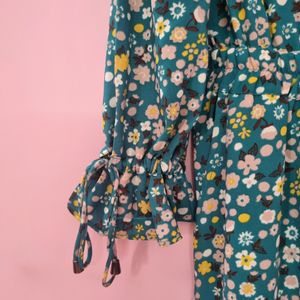 Green Floral Jumpsuit