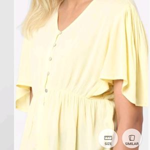 Yellow Peplum Top By VeroModa