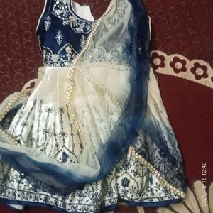 Party Wear Girl Baby Dupatta Attached Frock