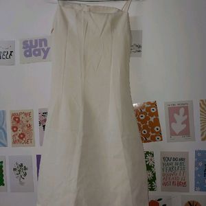 Off White Slip Dress With Layer Design