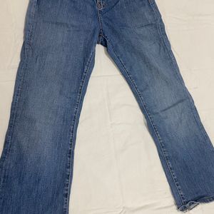 Blue Shaded Straight Denim, Ribbed Bottom