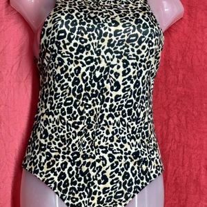 Tiger Print Women's Short Sleeve Bodysuit