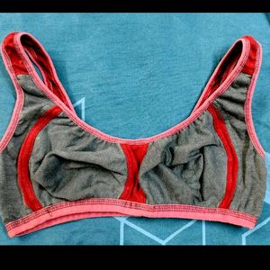 Grey And Red Sports Bra