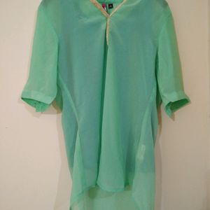 Mint Green Sheer Top with Inner