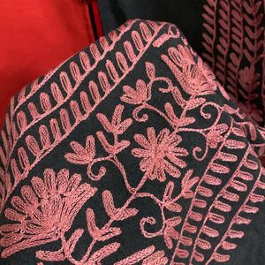 (for winters)Red- Black Embroidered Kurta