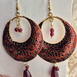 Maroon Ethnic Earrings