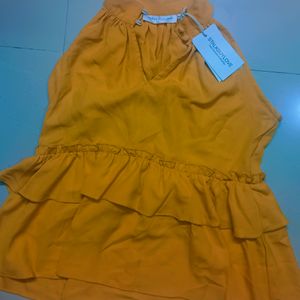 Mustard Yellow Ruffle Top