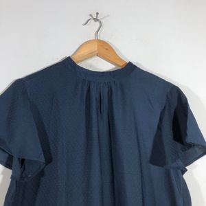 Navy Blue Printed A-Line Top(Women’s)