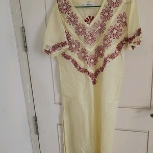 EMBROIDERED LIME COLOURED KURTI FROM AMAZON