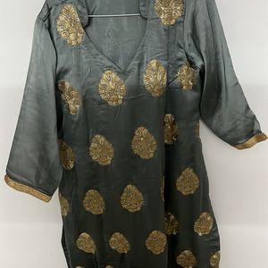 Grey Silk Readymade Suit