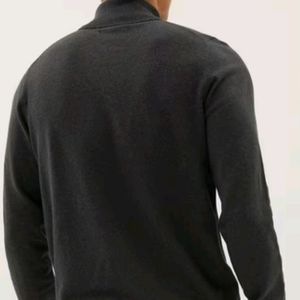 Men Solid Turtle Neck Grey