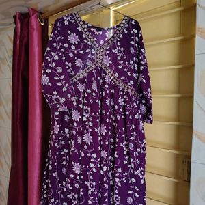 Purple New Kurta Set With Dupatta