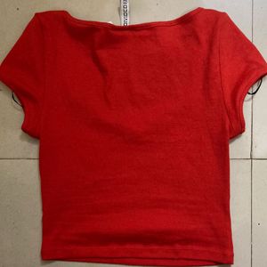 H&M Red Fitted Top