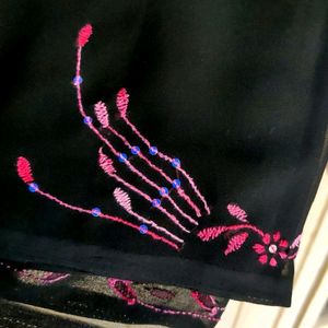 Diwali Sale✨Hand Work Black Saree