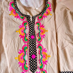 Embroidery Work Kurti For Girls